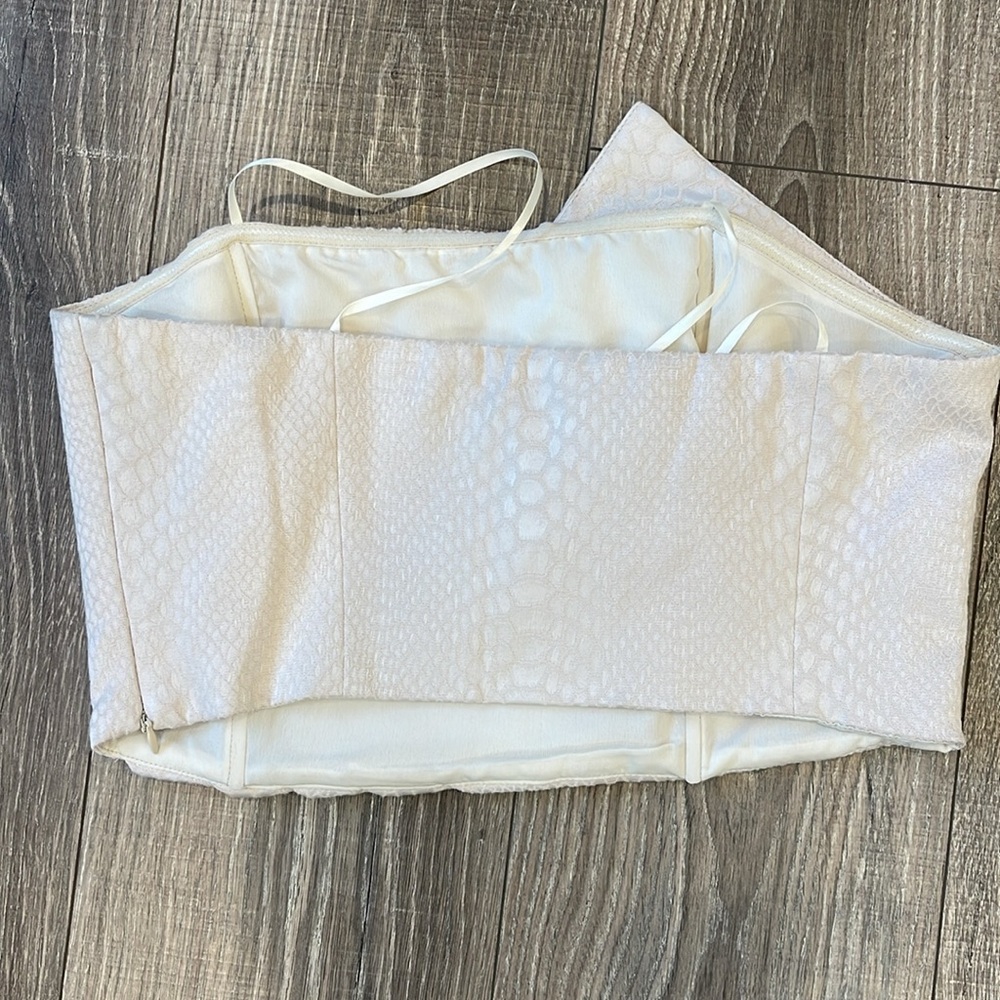 Python Asymmetrical Strapless Side Zip Top By Do+… - image 5